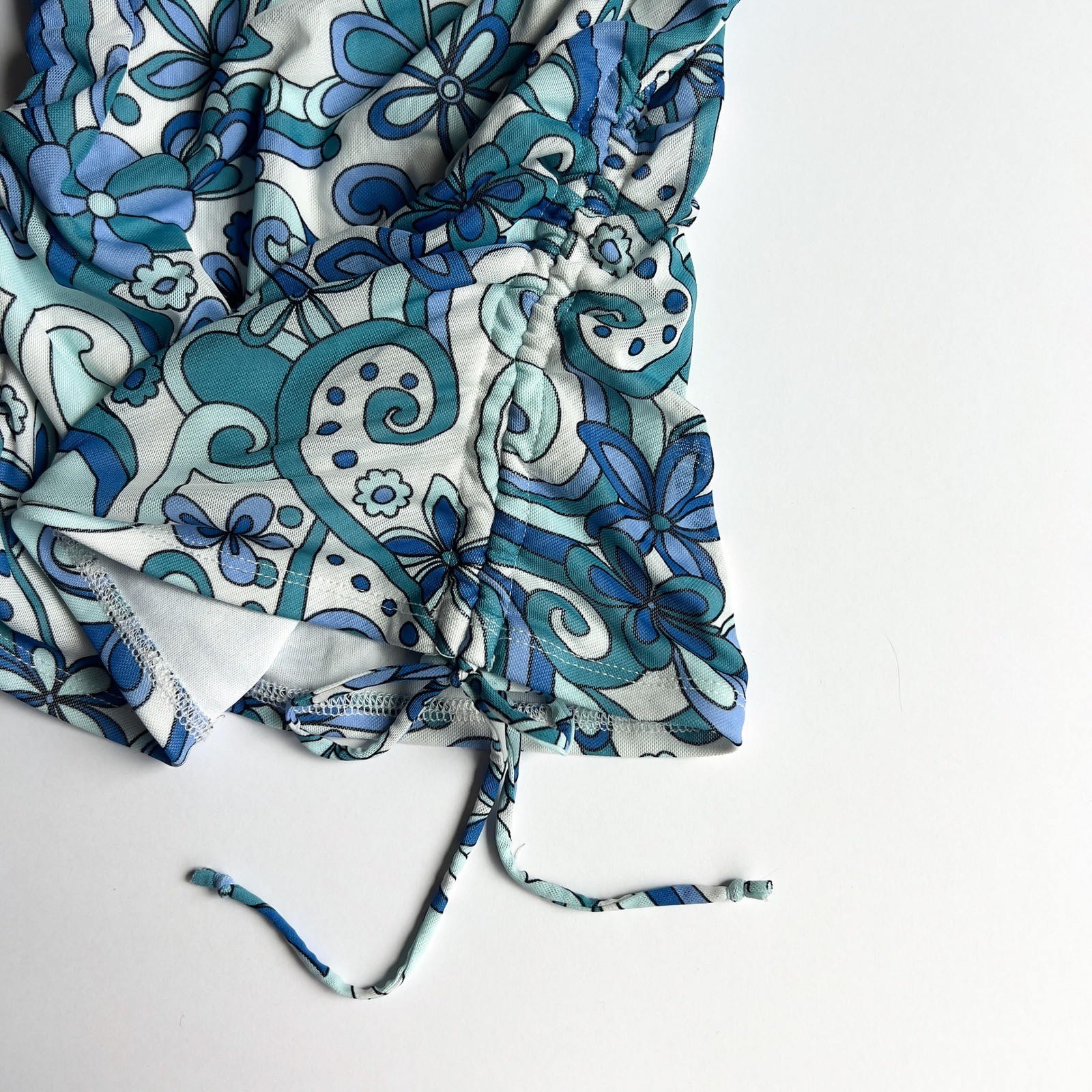 Y2K B. Wear Floral Whimsy Print Micro Mesh Summer Top