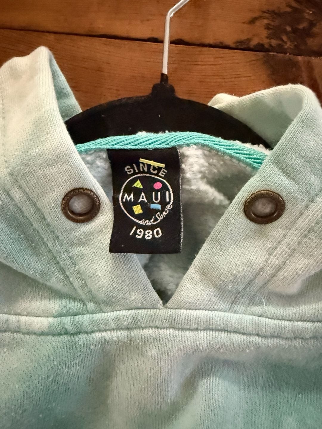 Maui and Sons Turquoise Tie Dye Cookie Logo Shark Hoodie