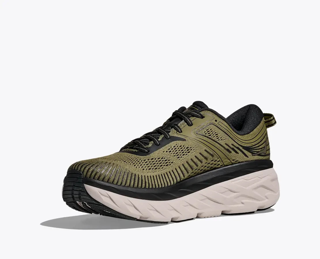 HOKA BONDI 7 1110518 WLDR Wild Lime Black Men Unisex Lifestyle Walking Shoes