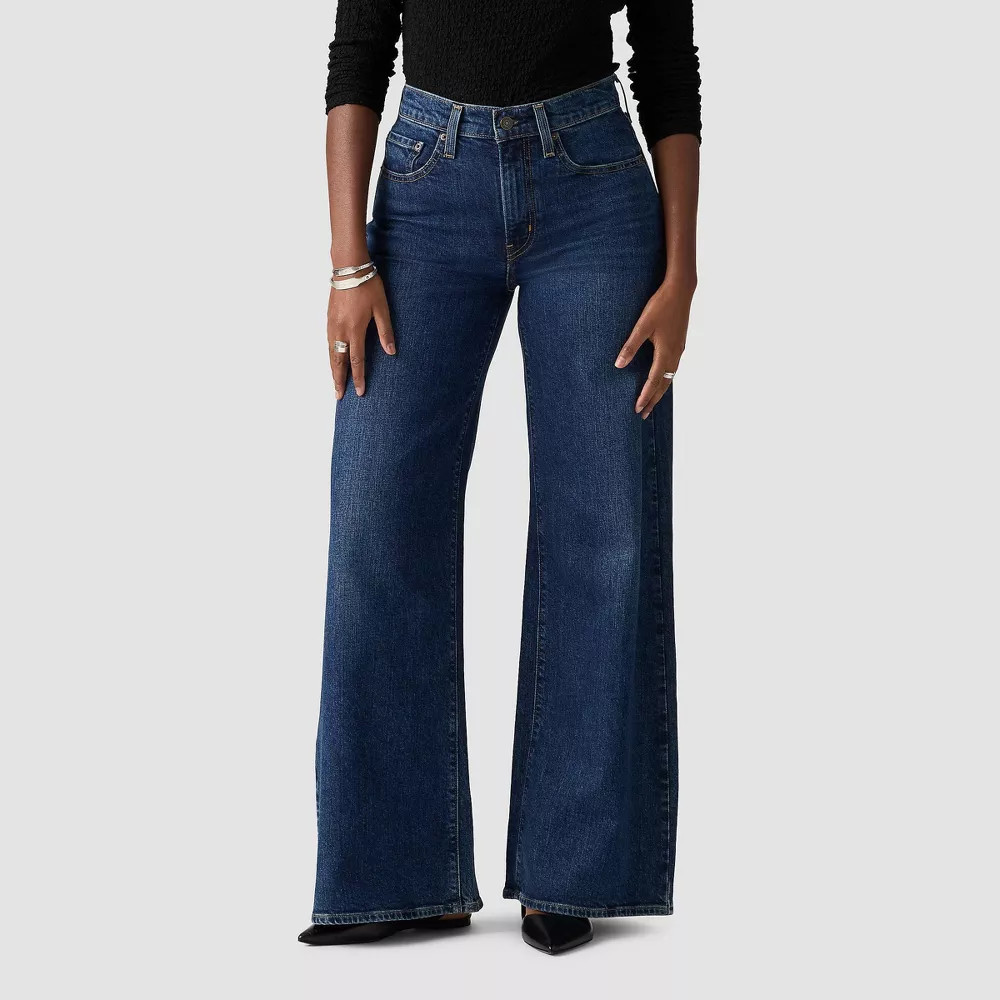 Levi Women High-Rise Wide-Leg Full-Length Jeans – Blue Woodstock