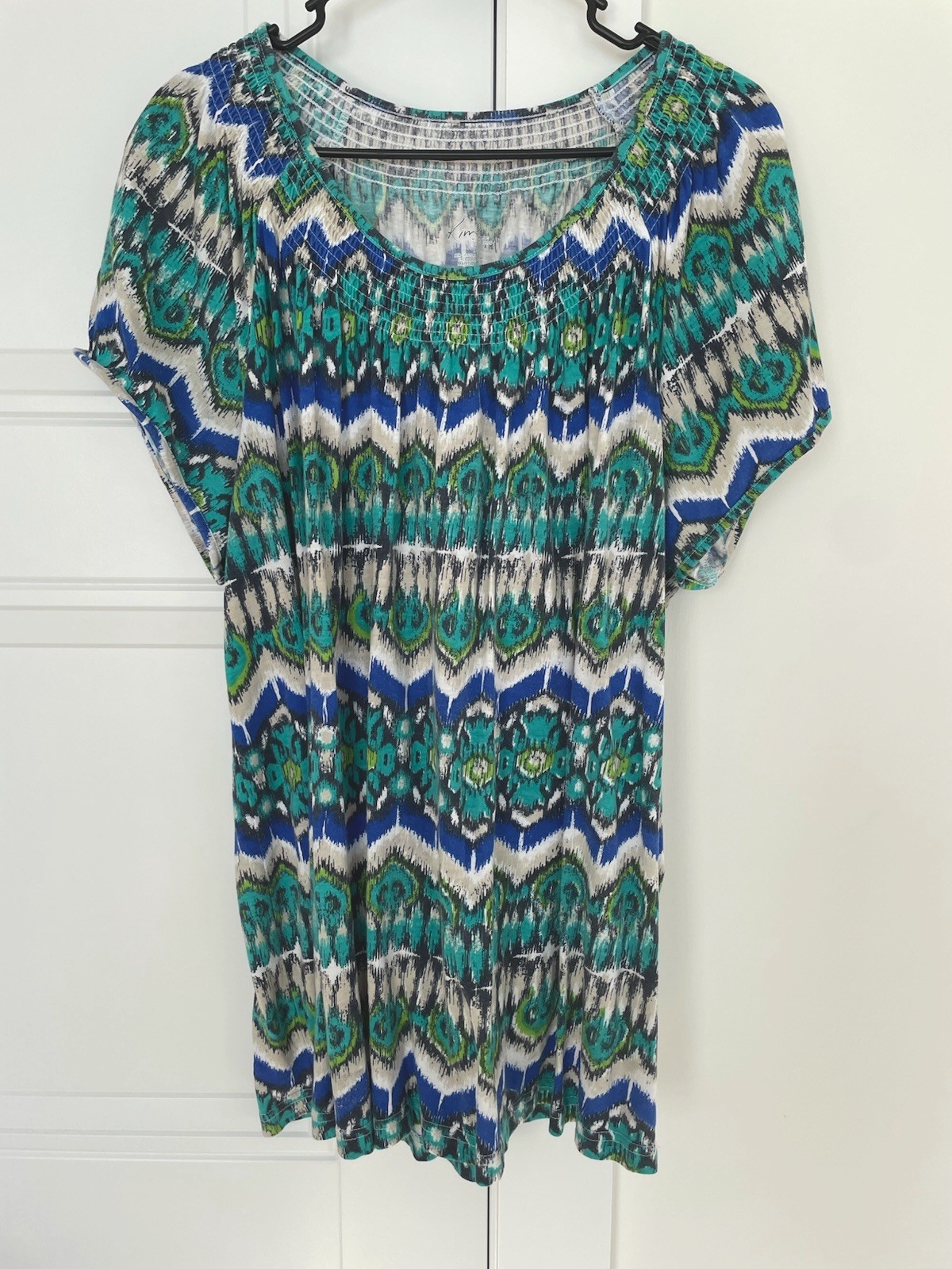 Kim Rogers Woman Teal green And Blue Top Blouse Plus Size 2X