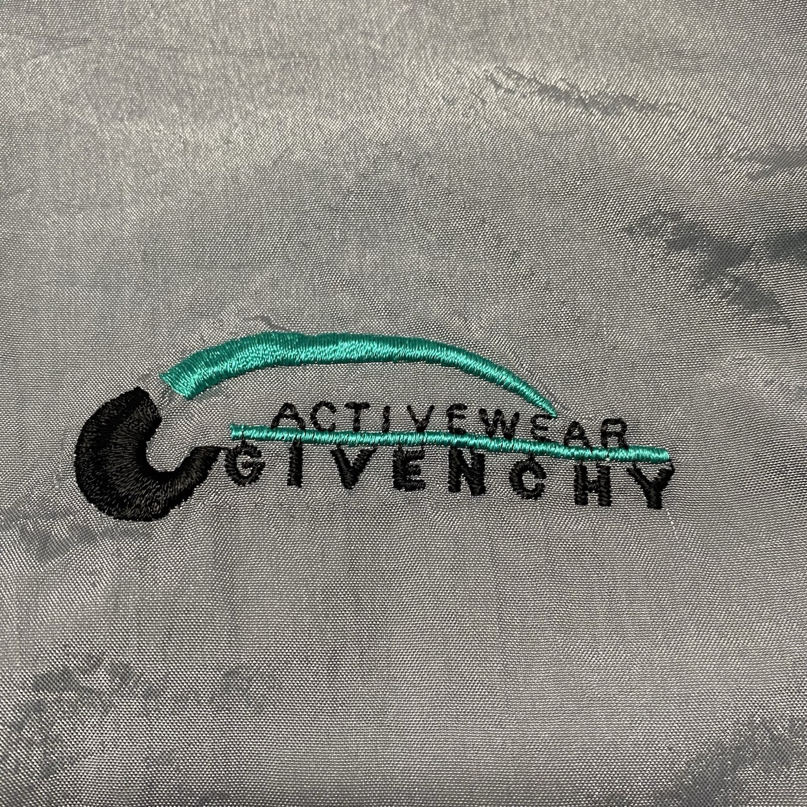 Vintage Givenchy Jacket Medium Gray Full Zip Track Windbreaker Activewear *FLAWS