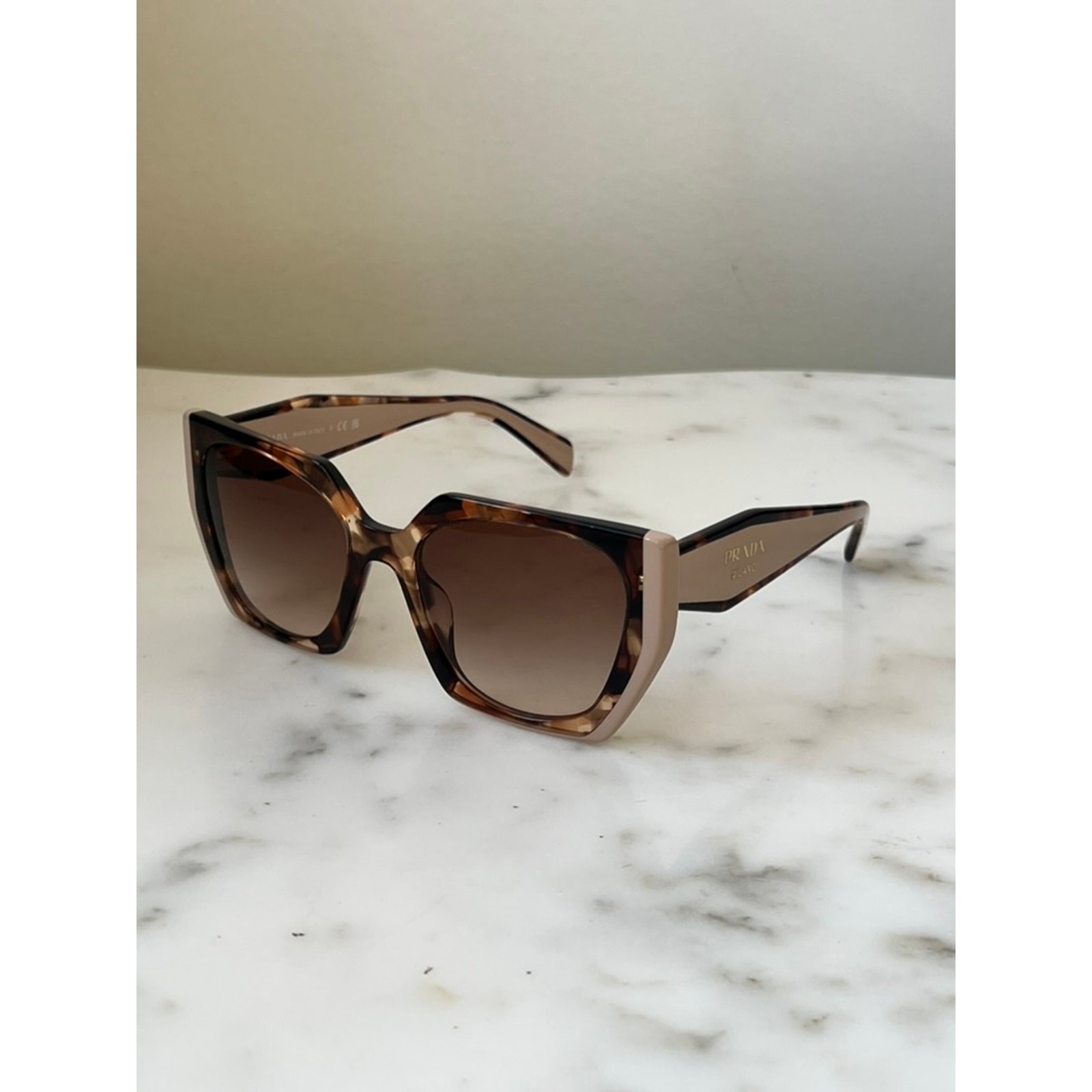 NEW Prada PR15WS Cat Eye Sunglasses in Tortoise Powder