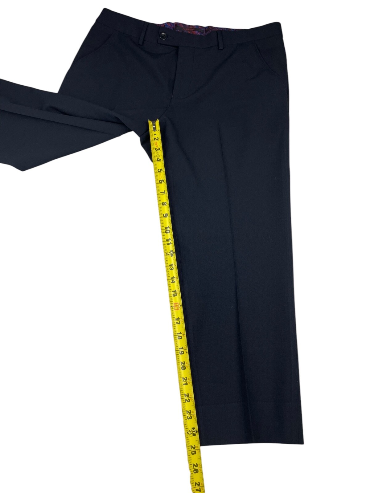 Alberto Men’s Ceramica Modern Fit Flat Front Chino Pants Navy Blue • 36×26