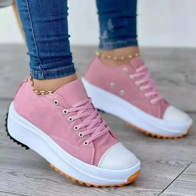 Shoes for Women Classic White Canvas Sneakers Fashion Platform Women Casual