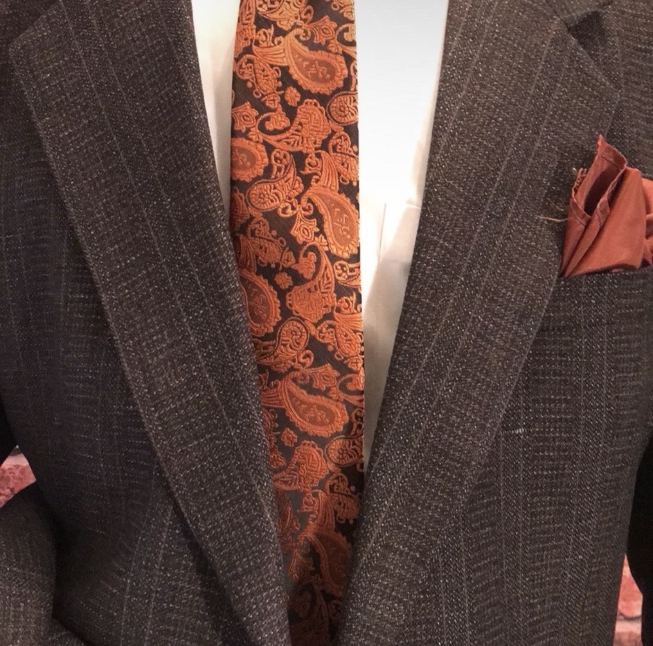 46 R Louis Roth Brown Gray Tweed Wool 2 Btn Mens Jacket Sport Coat Blazer Mint