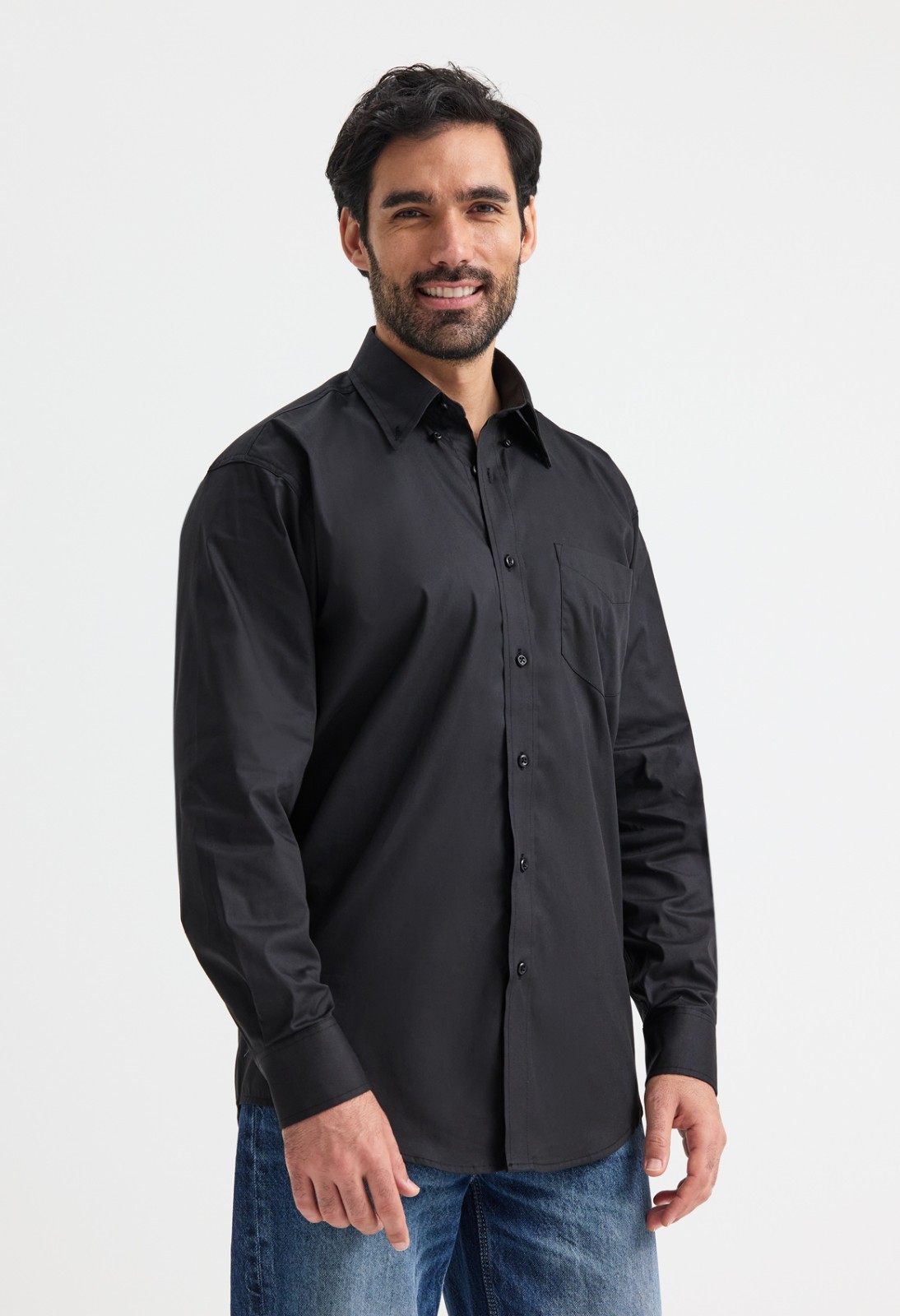 Uneek Men’s Pinpoint Oxford Full Long Sleeve Shirt Formal Dress Office UC701