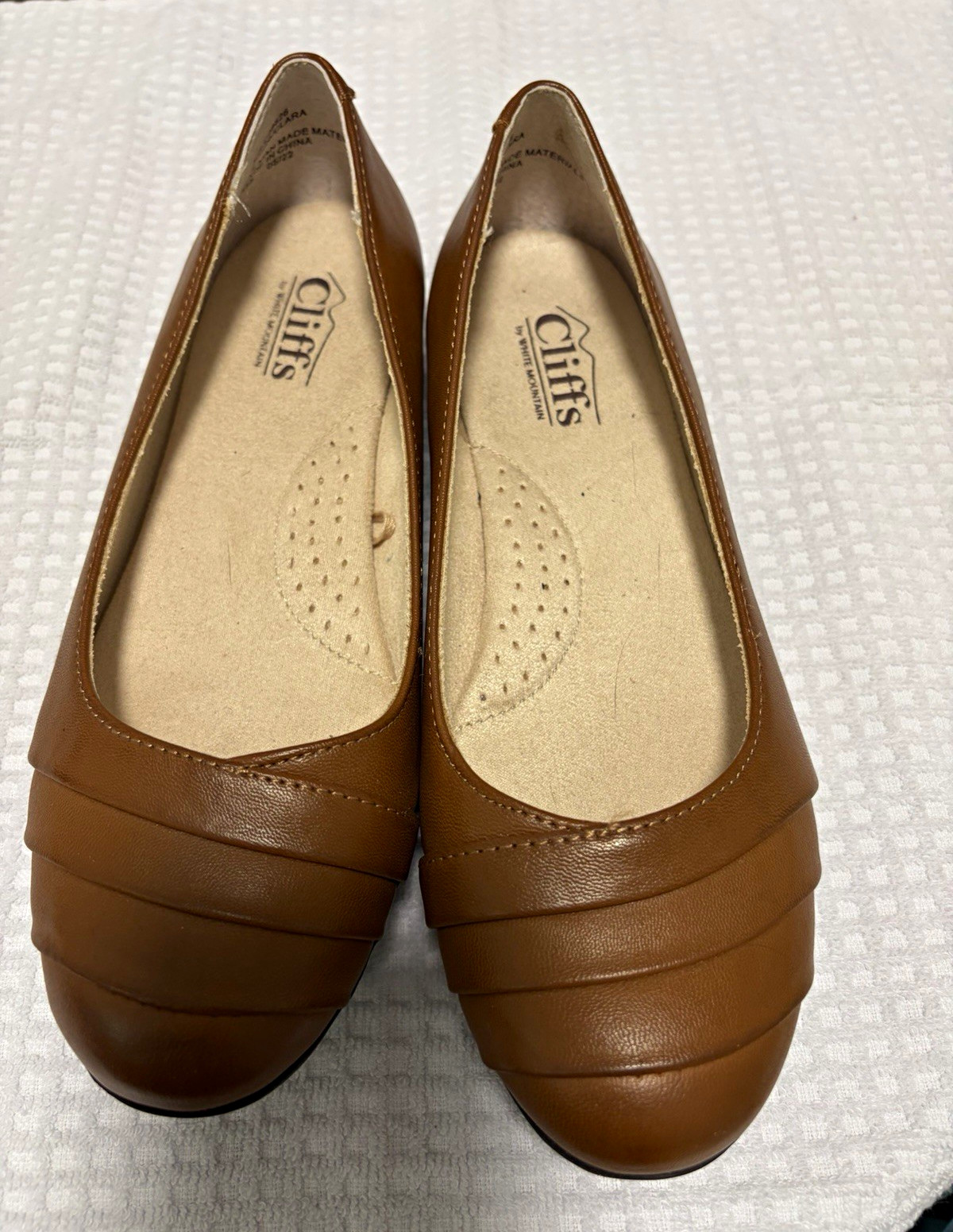 Cliffs Women’s Brown Ballet Flats Slip-On Bullhide Leather Comfort US 6 M