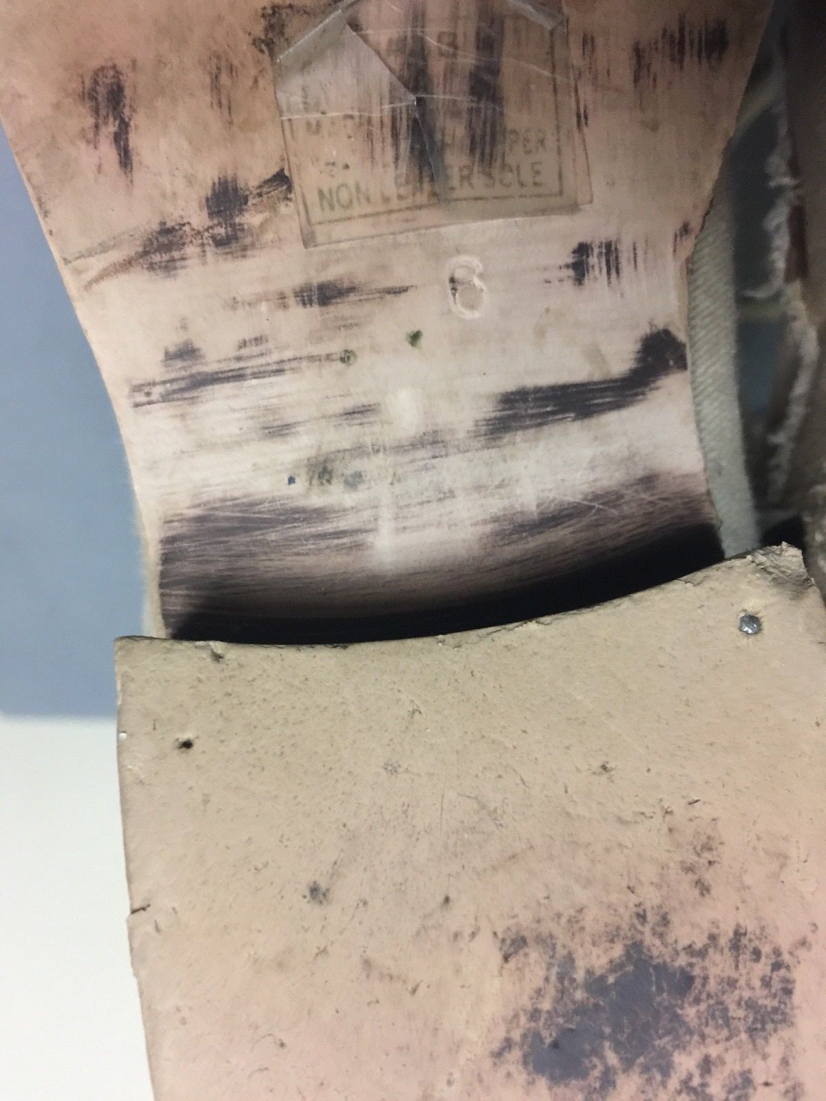 Women textile/man made material ankle combat beige zipper/lace boots size US 6
