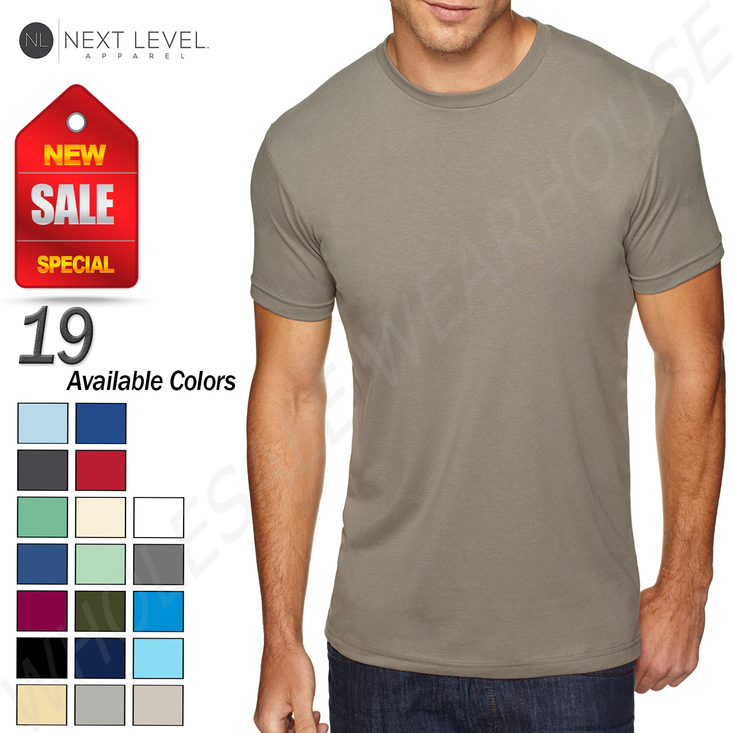 NEW Next Level Men’s Sueded Crew next Premium Fit XS-XL T-Shirt R-6410