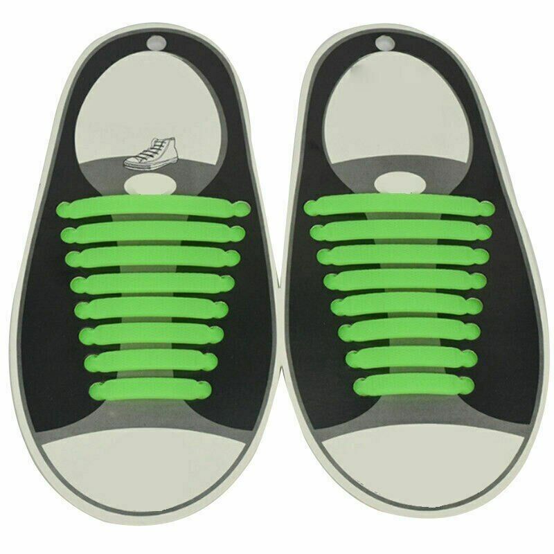 16Pcs Easy No Tie Shoelaces Elastic Silicone Flat Lazy Shoe Lace Strings Adult