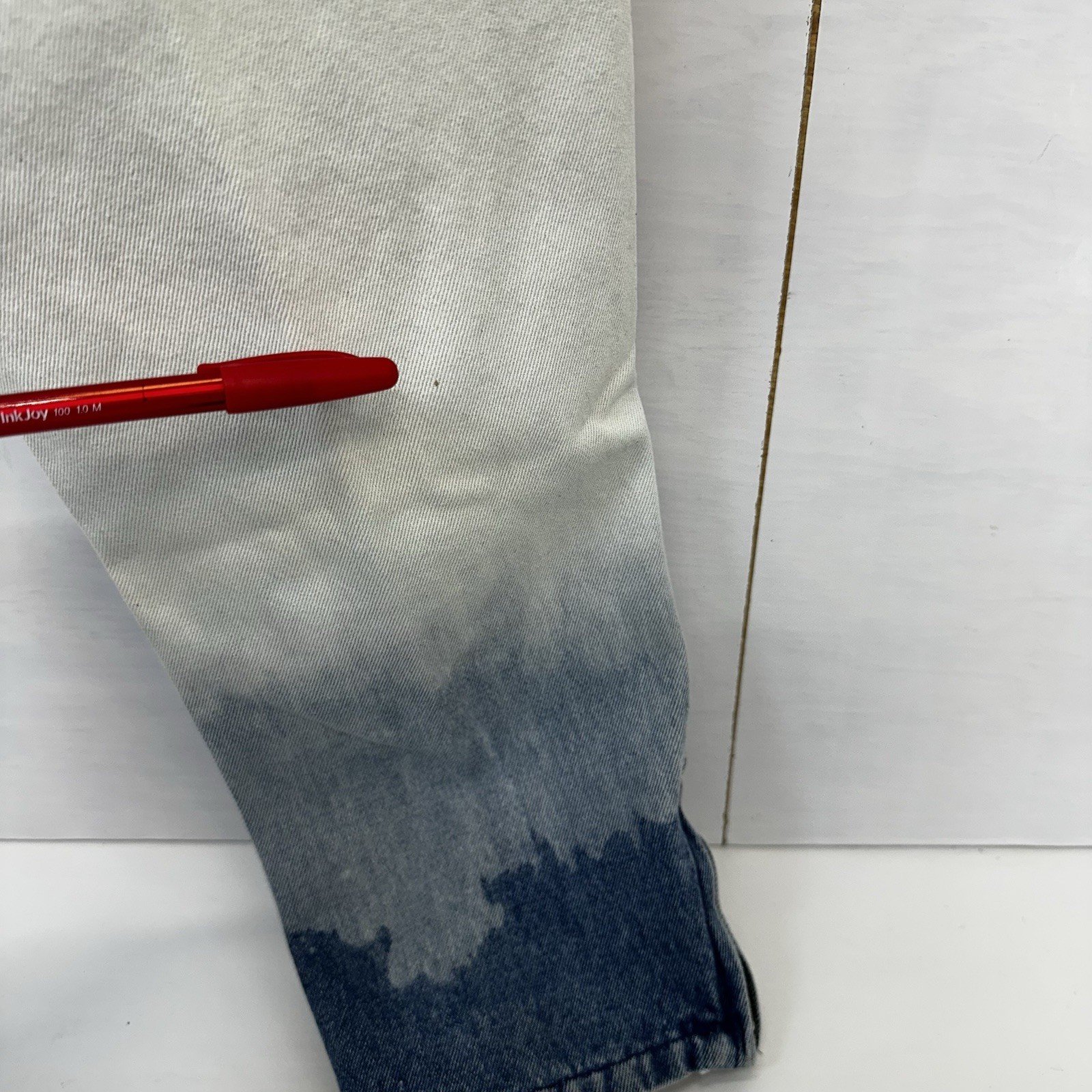 VTG 80s Dip Dye High Rise Tapered Leg Zip Ankle Ombré Denim Hong Kong 12 READ