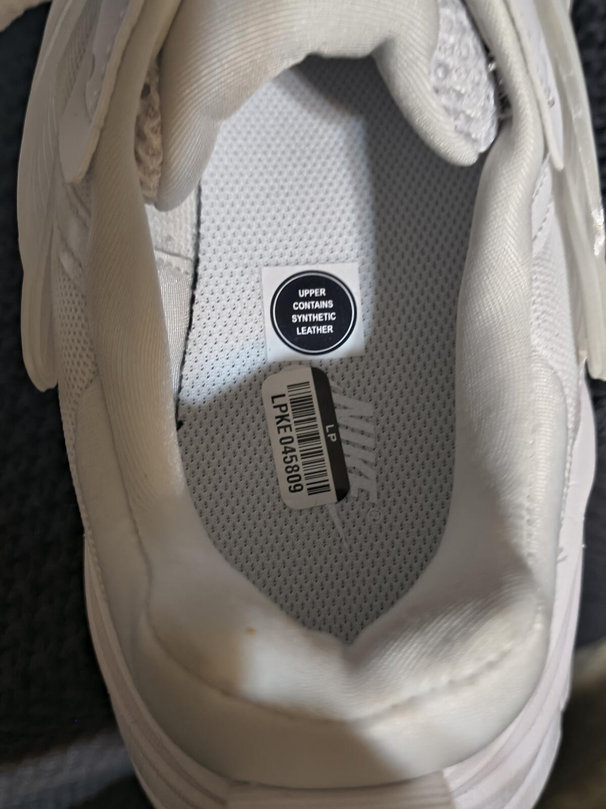 White Synthetic Leather and Mesh Athletic Sneakers