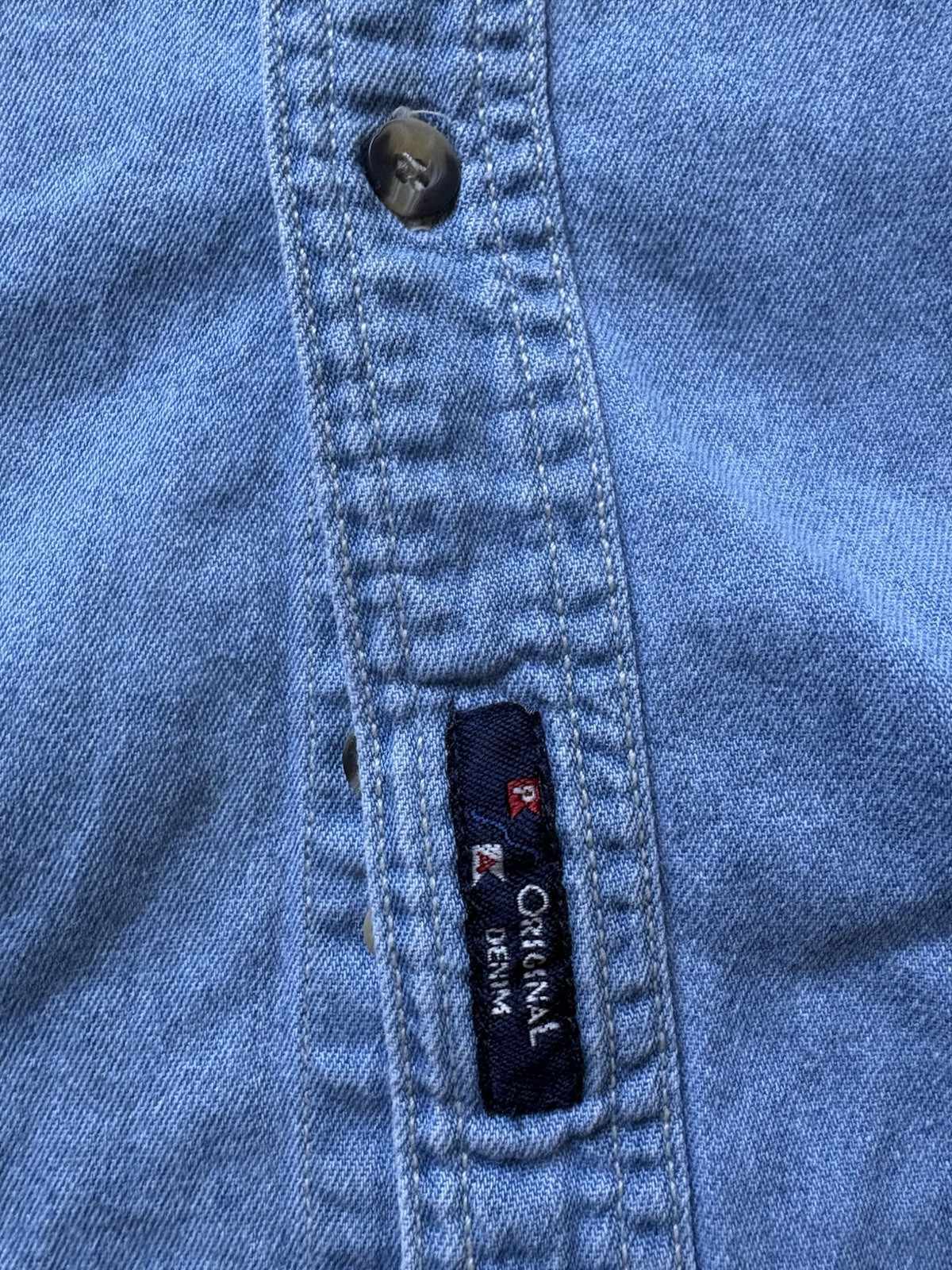 Vintage Corvette Racing Redding Enthusiasts Denim Button Down Shirt Mens XL