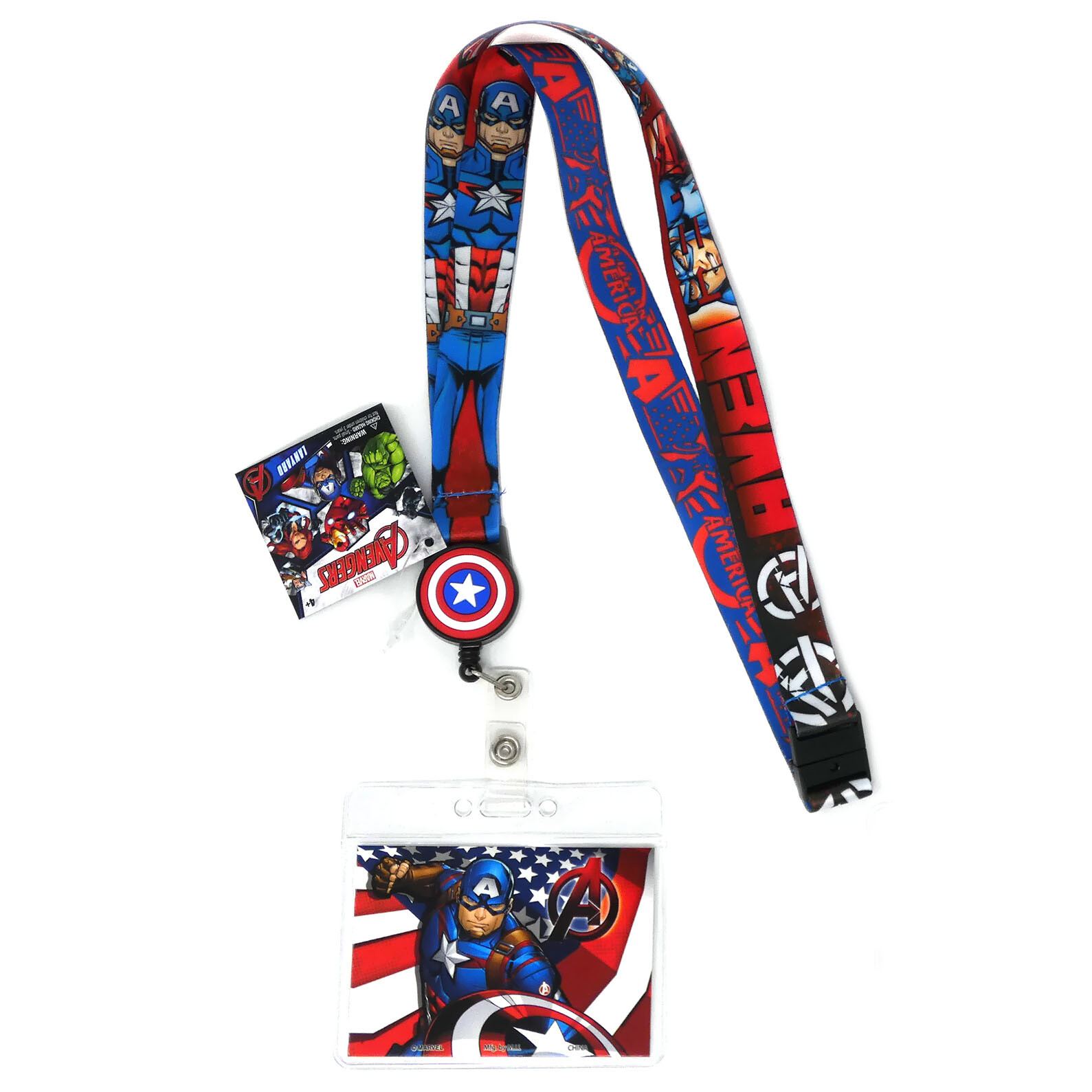 Captain America Lanyard With Retractable Card Holder