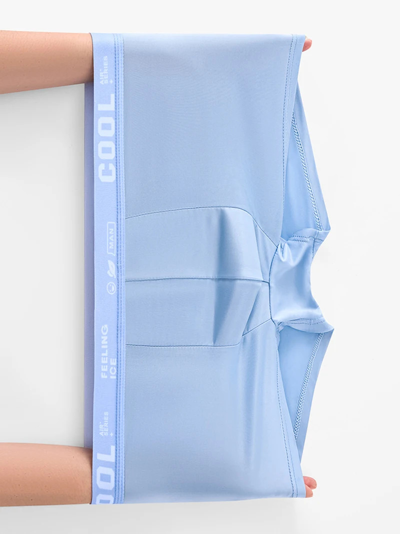 4Pcs Men’s Boxer Shorts Ice Silk Antibacterial Breathable Elastic Underwear