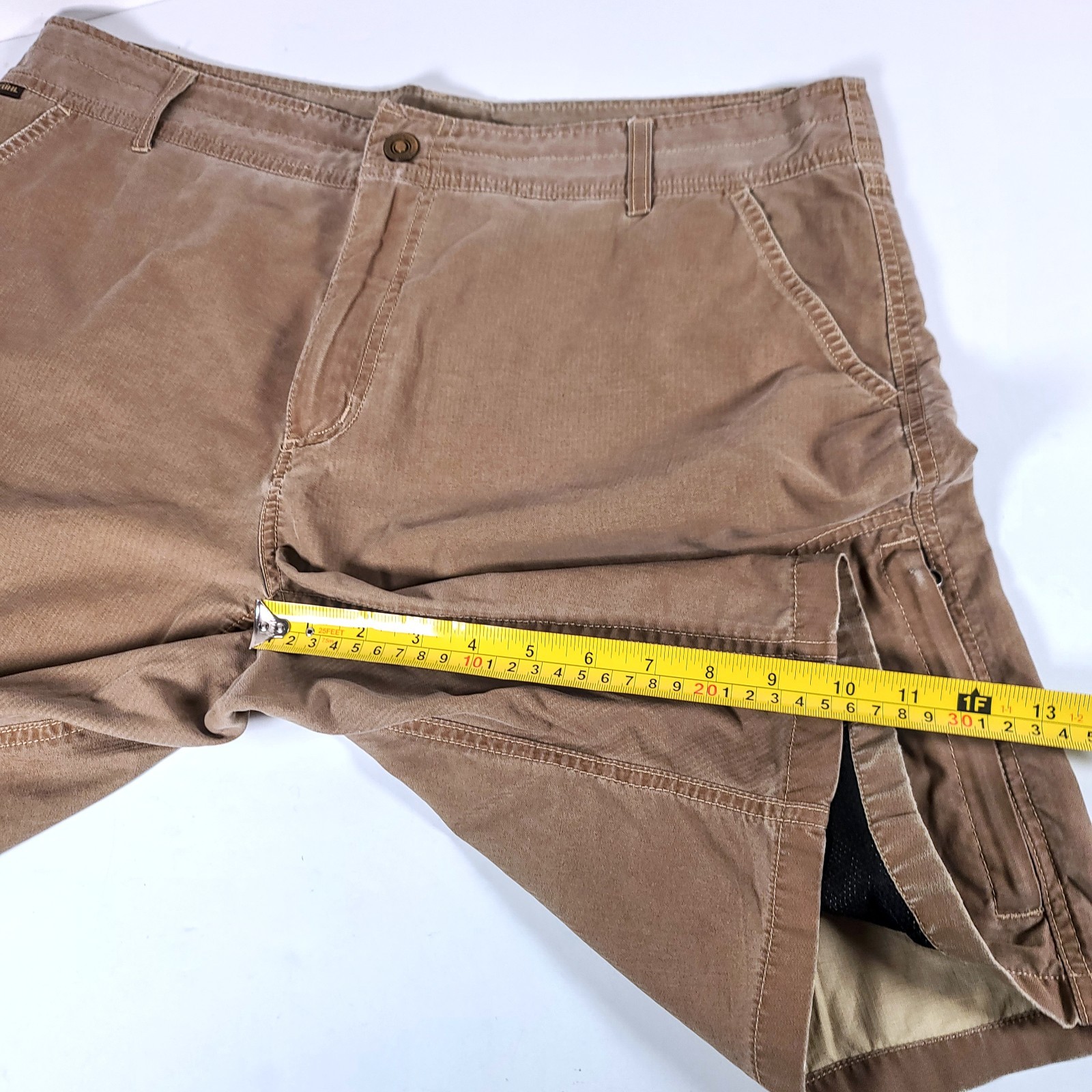 Kuhl Revolvr Cargo Shorts Men’s 36 Brown Nylon Cotton Quick Dry Zipper-Pockets