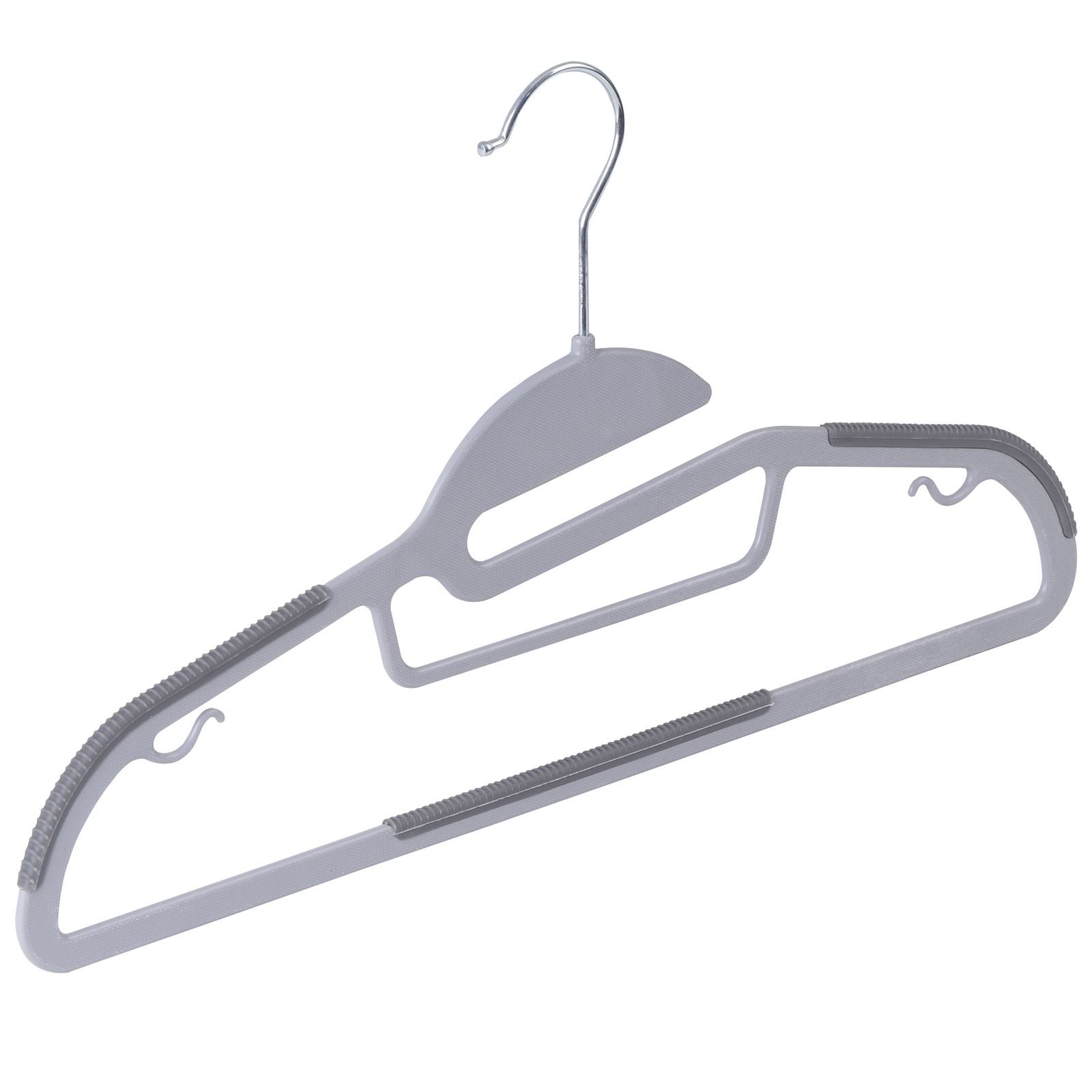 50 Pack Heavy Duty Plastic Hangers Non Slip Clothes Hangers for Coats Pants Gray