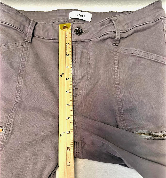 PISTOLA Hannah Cargo Skinny Pants Grey Size 29 Waist Utility Moto Zip Pockets