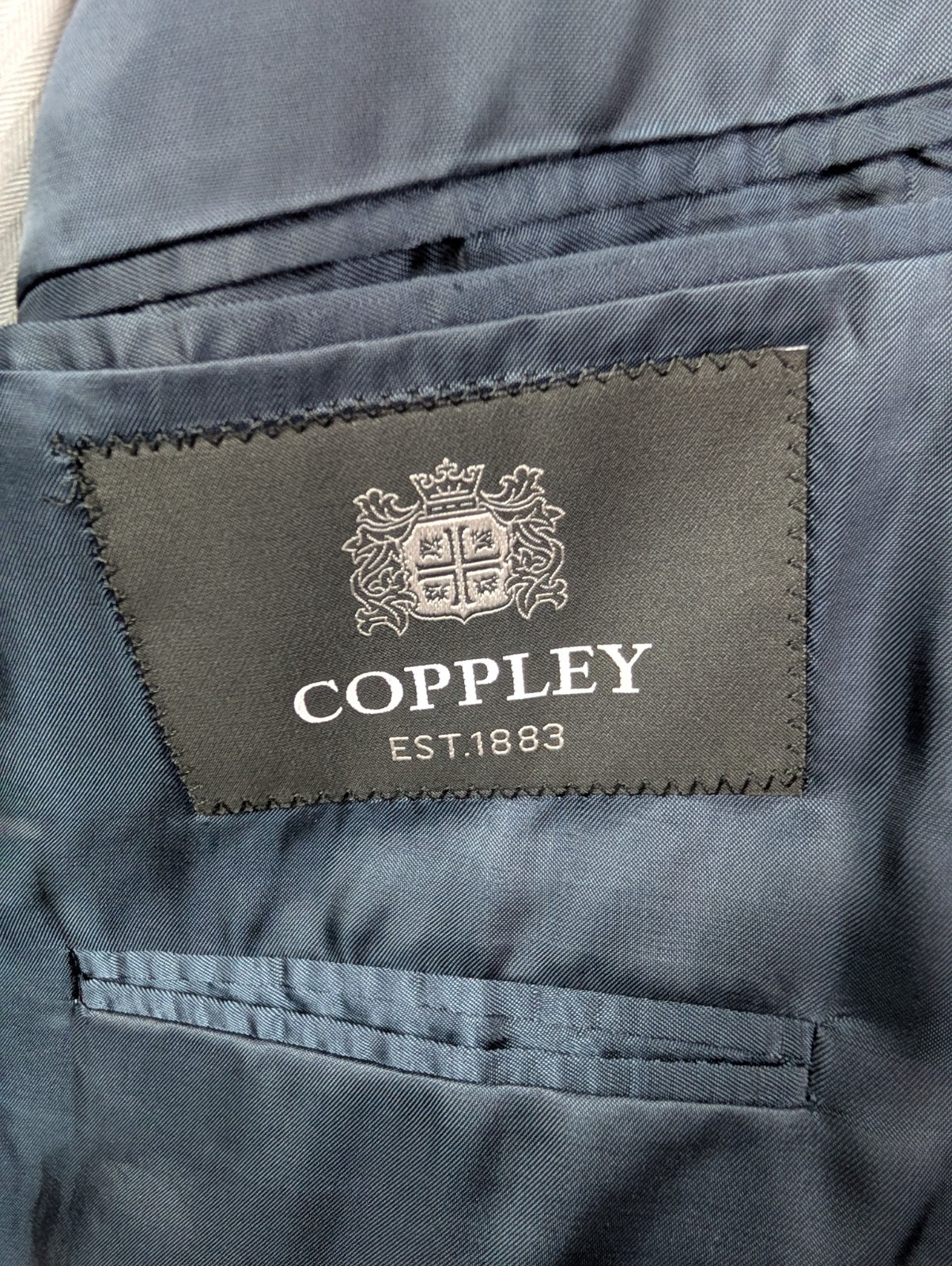 COPPLEY 100% Wool Flannel Blue Patch Pocket Sport Coat Sz 44R Dual Vent