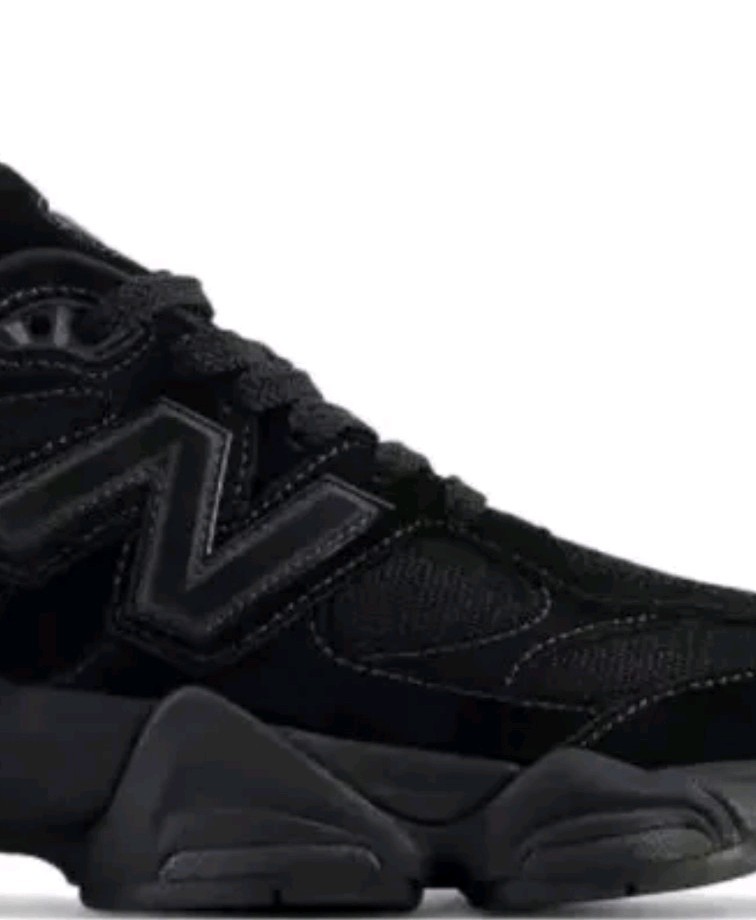 New Balance 9060 Triple Black Suede Low Top Lace-Up W -8.5 D/M- 7D. Sneakers