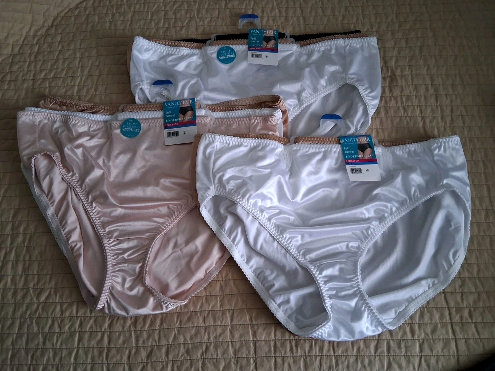 8 – Vanity Fair Radiant Collection Light Control Undershapers 3 Pack Hi-Cut 5XL