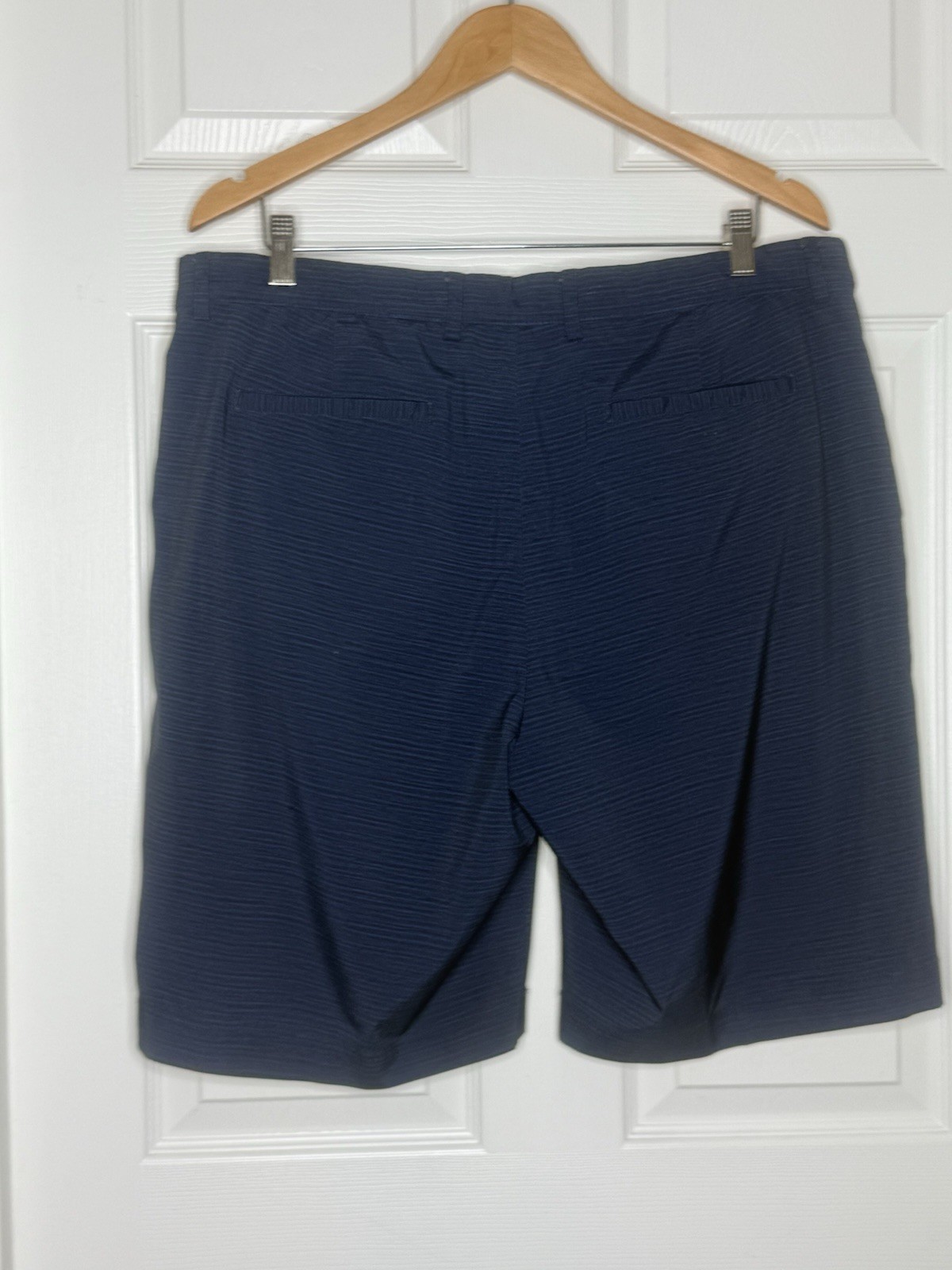 Greg Norman Mens Blue Chino Shorts Regular Fit 10″ Inseam Stretch Flat Front