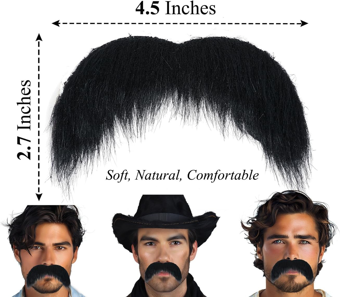 Self Adhesive Fake Mustache Party Realistic False Facial Hair Costume Accessorie