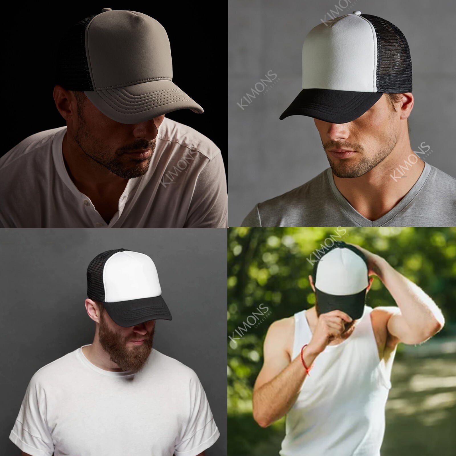 Trucker Hat Foam Mesh Baseball Cap Adjustable Snapback Army Solid Plain Men 2