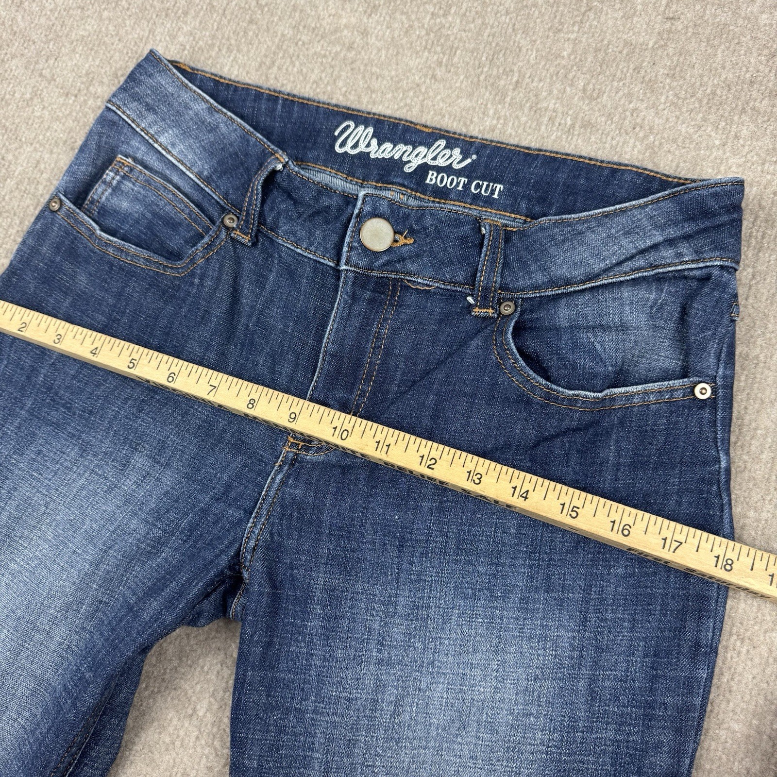 Wrangler Boot Cut Jeans Womens 7×34 Blue Stretch Denim Mid Rise Western 30×34