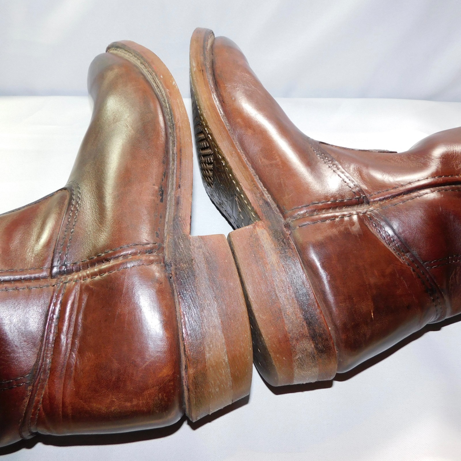 Red Wing Mens 10 B NARROW 1155 Pecos Brown Leather Boots Soft Toe USA VTG