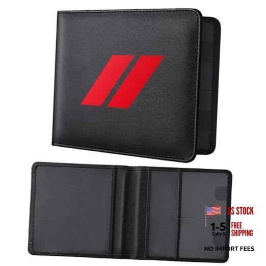 Small Leather Car Registration and Insurance – 13cm x 14cm – Black Box – Red Ram