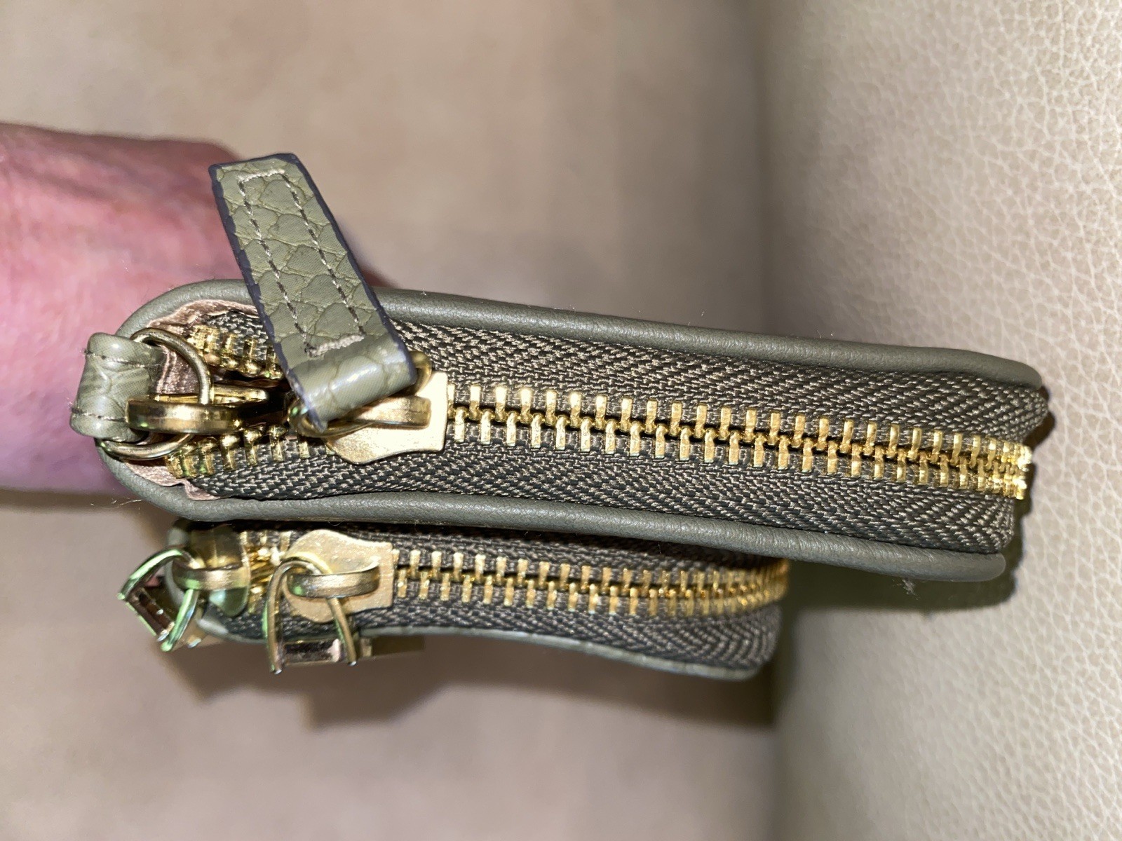 Enzo Angliolini Leather Double Zip Wristlet/Wallet