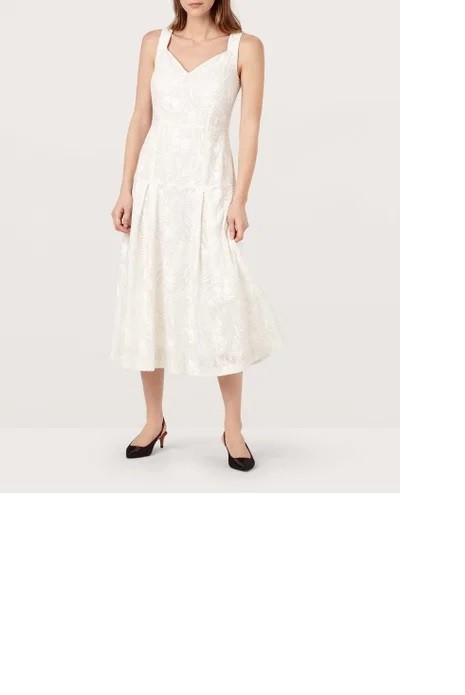 Finery Ivory/White Silk & Cotton Dress, Fully Lined, Size 14,Brand New With Tags