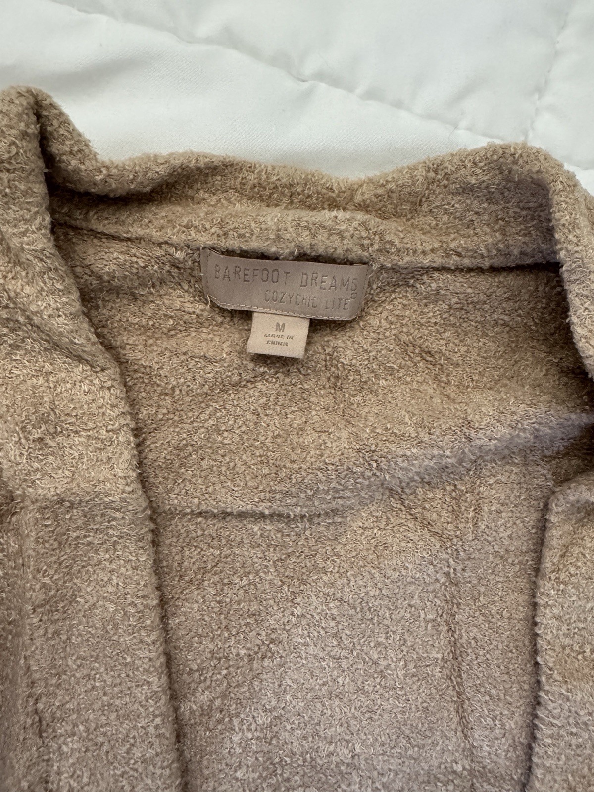 Barefoot Dreams Sweater Womens Medium Tan CozyChic Cardigan Pockets