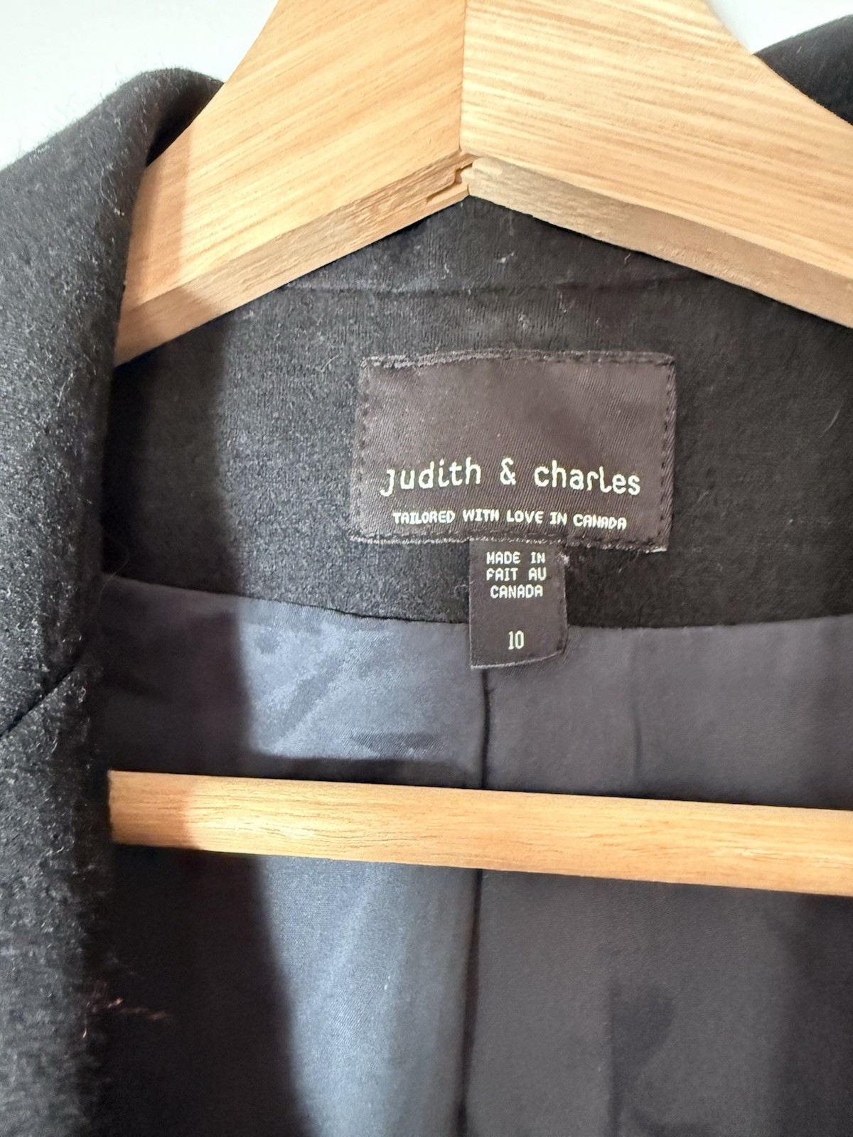 Judith & Charles Wool Tailored Black Single-Button Blazer size 10