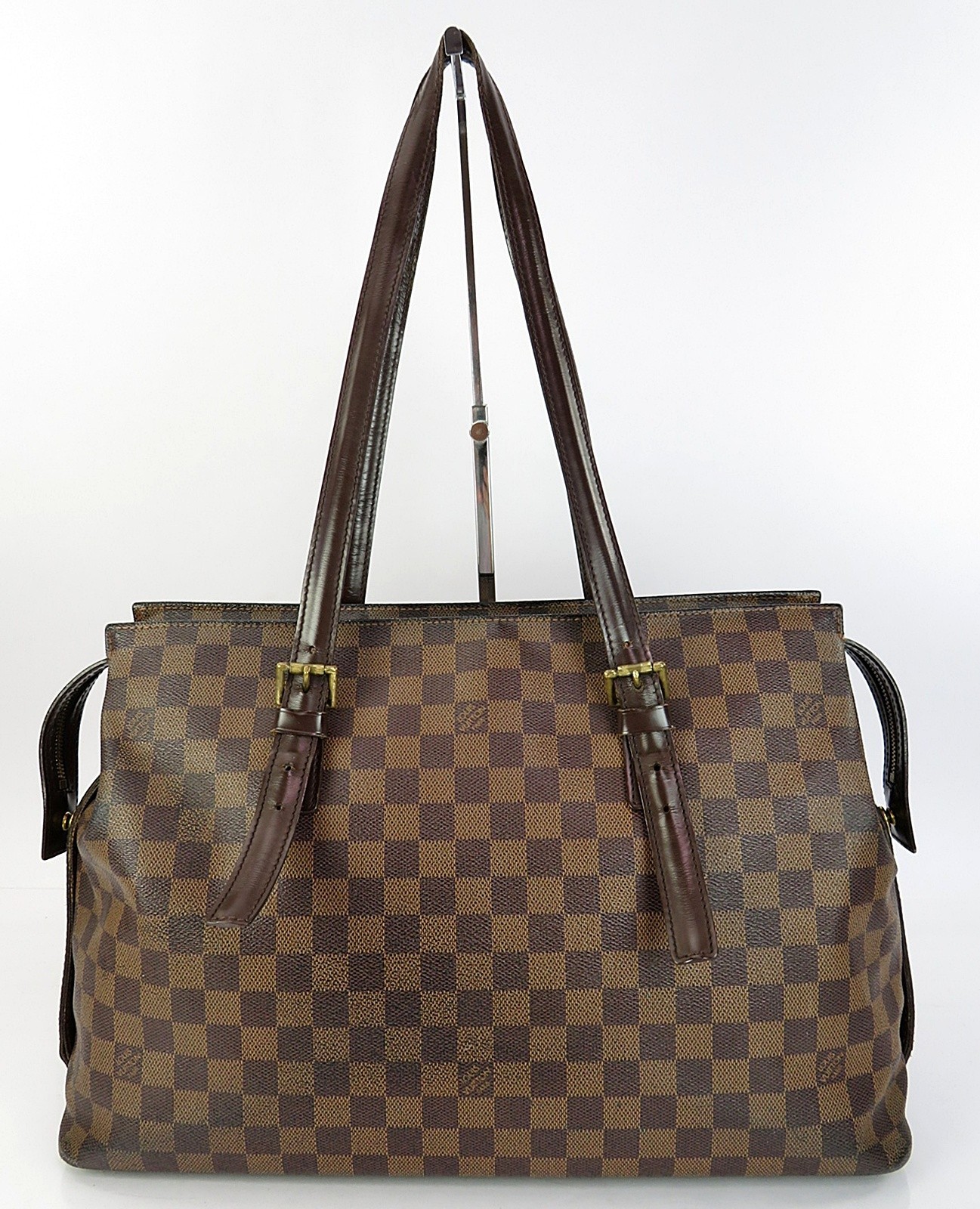 Authentic LOUIS VUITTON Chelsea Damier Ebene Tote Shoulder Bag Purse #63979
