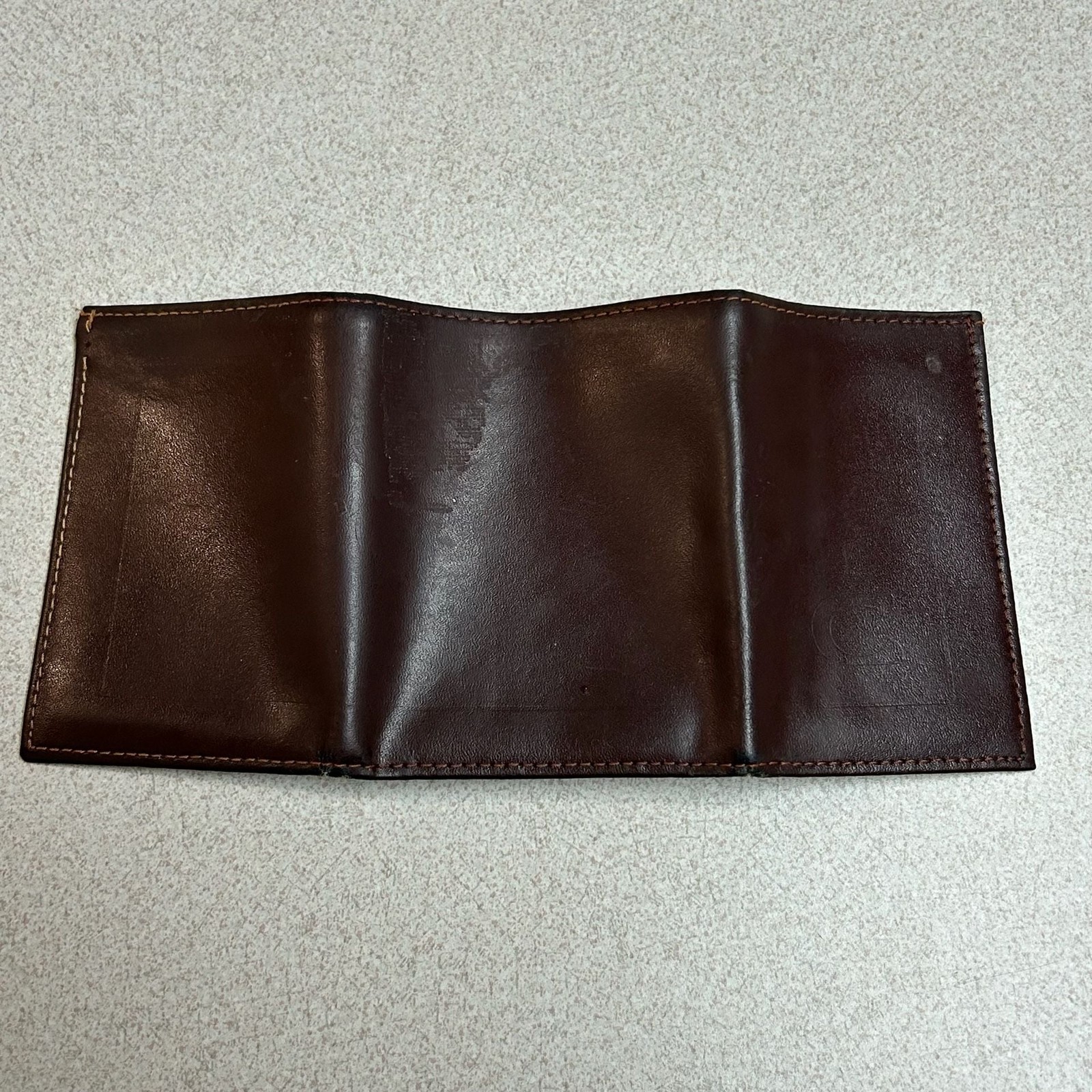 Vintage Coach Brown Leather Trifold Wallet