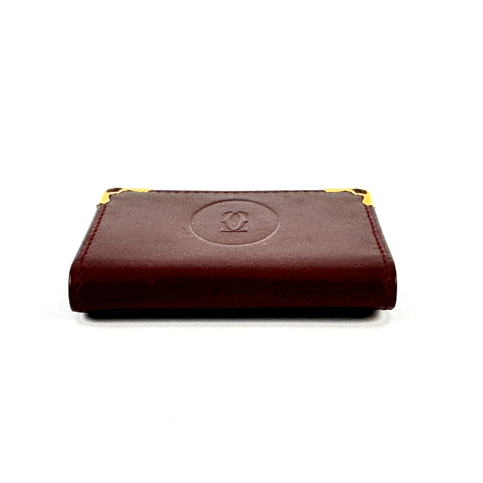 Must de Cartier Coin Case Purse Bordeaux Red Leather Authentic from Japan _0035