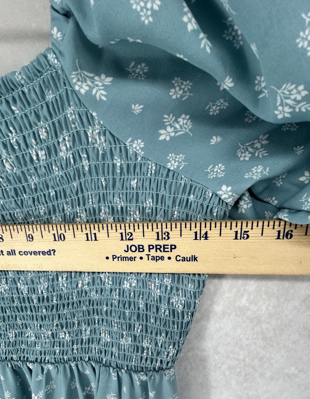 Hesperus Peasant Blue Floral A-line Dress Sz S Cottage Core Empire Waist Midi