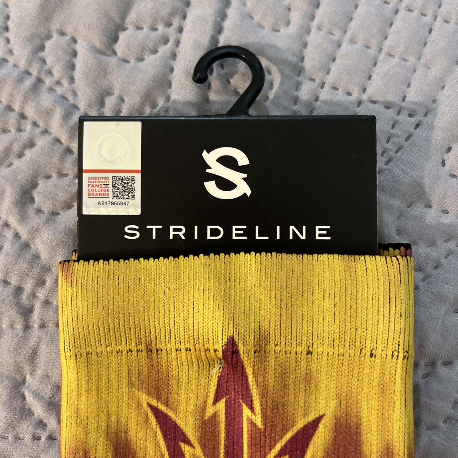 Official Strideline Arizona State Sun Devils Paint Socks Crew Size L XL 9-13.
