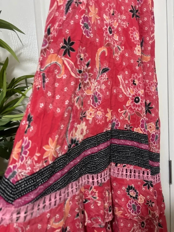 Jaase Red Bandana 100% rylon maxi sleeveless summer dress print size 6 8 10