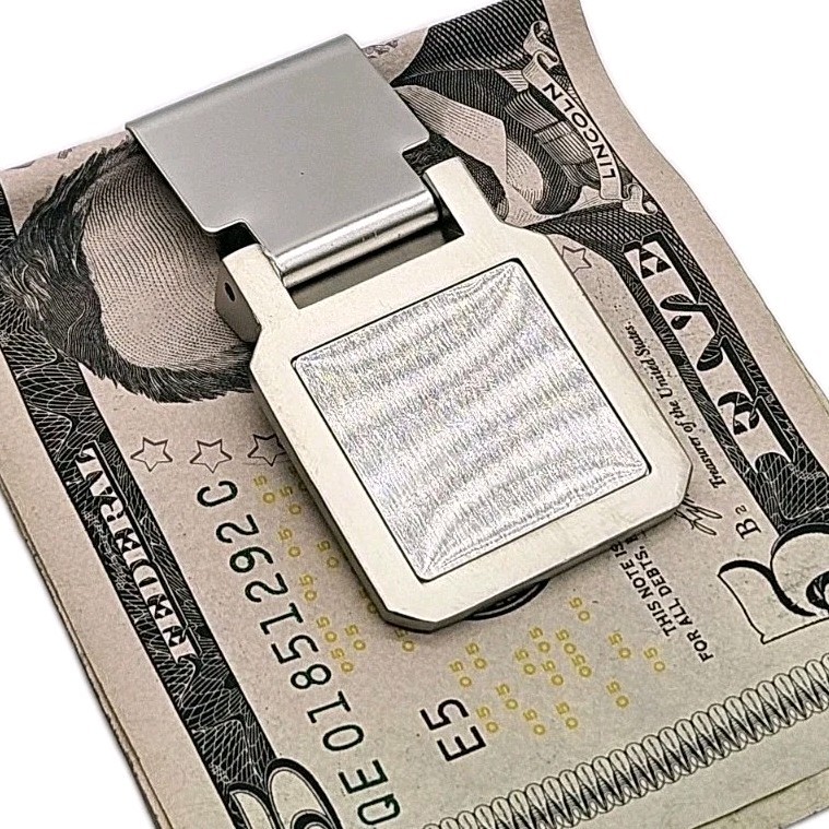 Money Clip Square Stainless Steel Men’s Wallet Card Cash Holder MCQ