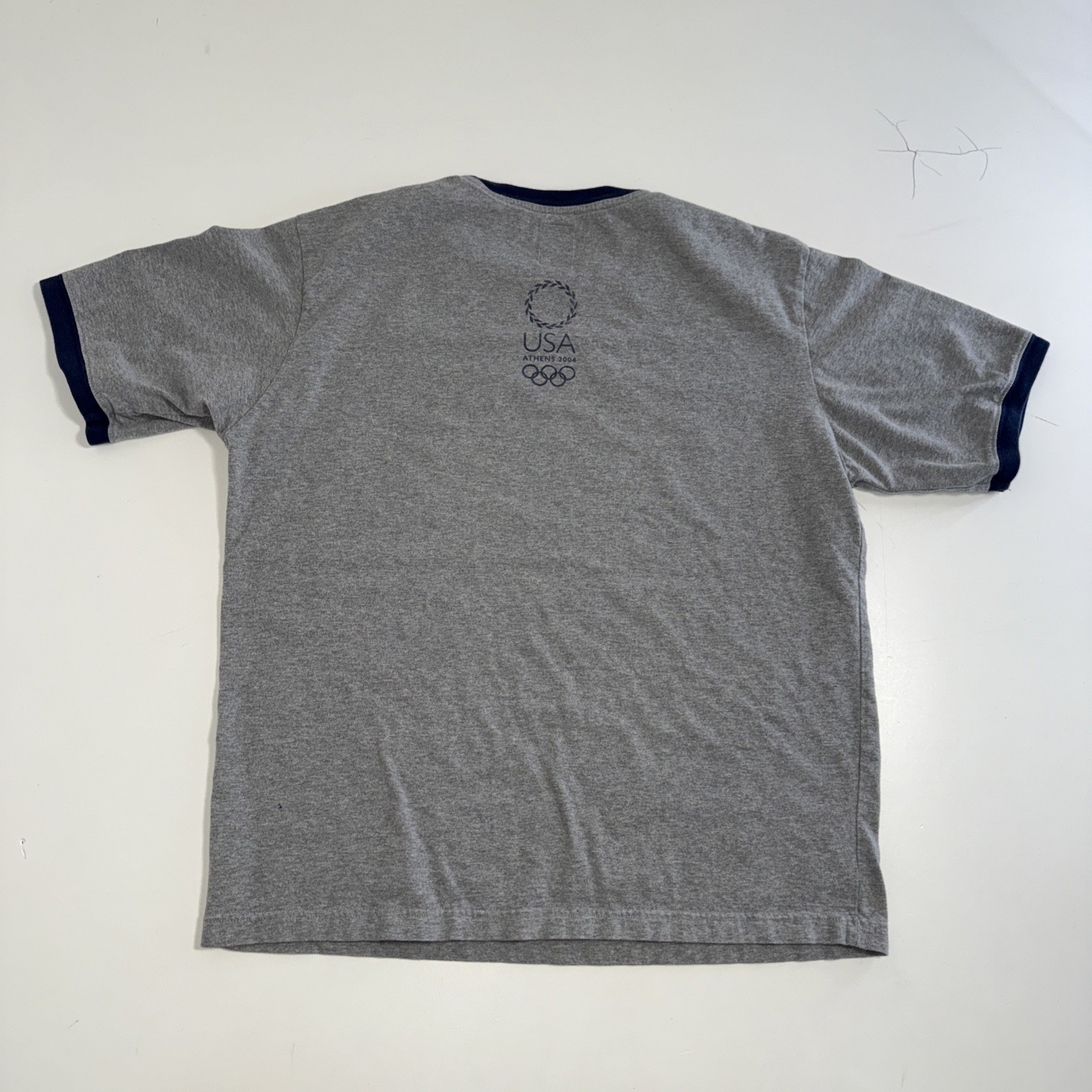 Vintage Roots USA Olympic Ringer T-Shirt Men’s Size Large Gray Short Sleeve 2004