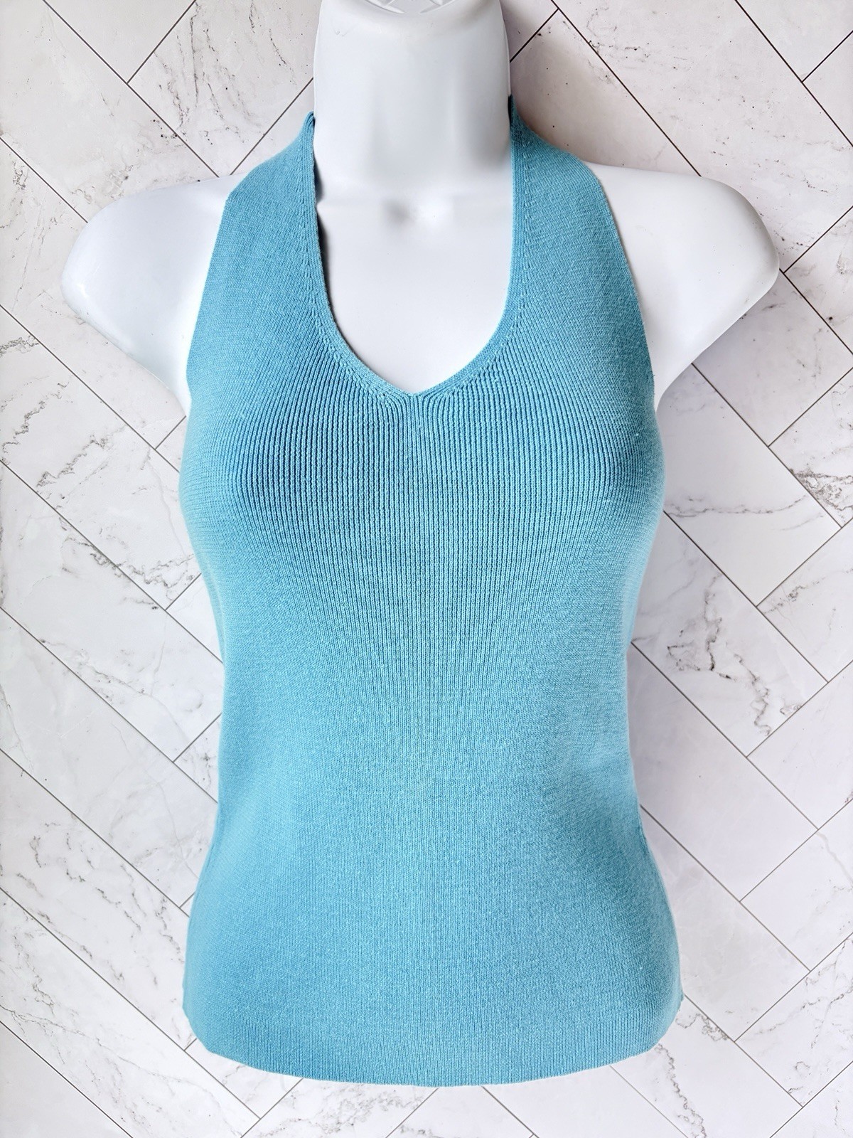 Vintage Y2K Gap Womens M Baby Blue Halter Top Boho Festival Beach