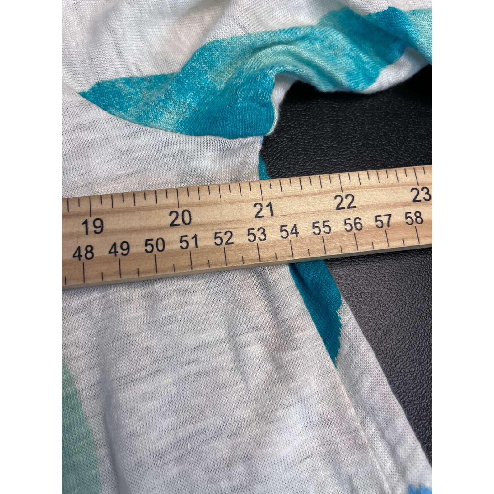 Chicos Off Shoulder Top Abstract Print Linen Blend Women 2 US L