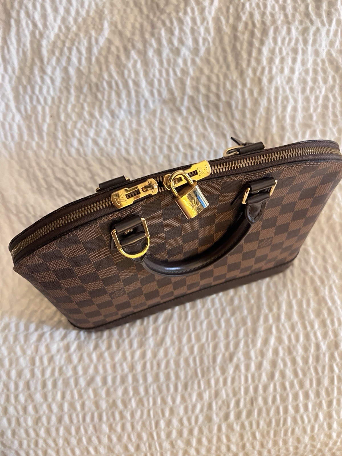 Authentic Louis Vuitton Damier Ebene Alma PM Brown