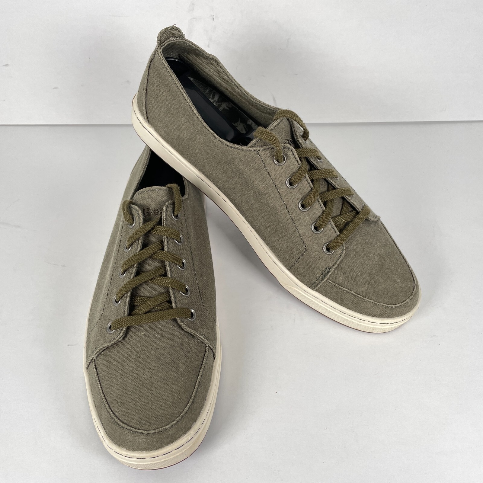 LL Bean Campside Loafers Womens Size 9.5 M Olive Green Canvas Casual Shoes
