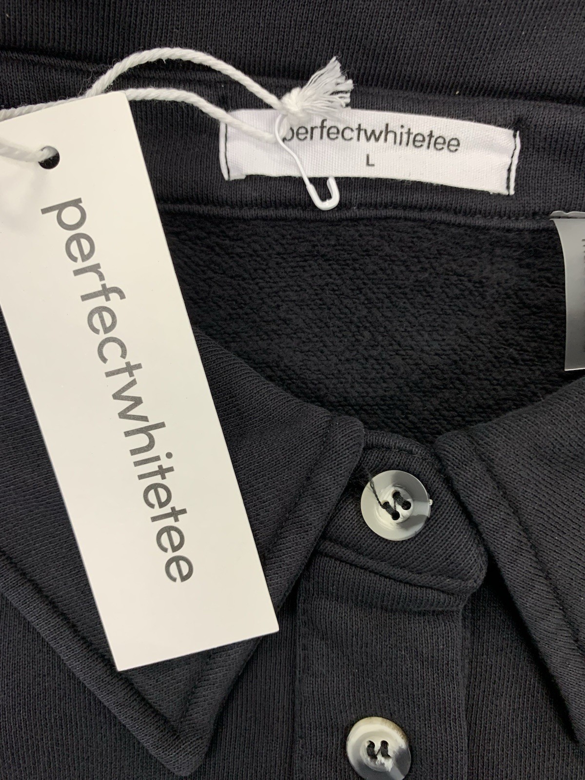 Perfect White Tee Vinny Fleece Henley Sweatshirt Women’s Size Large True Black