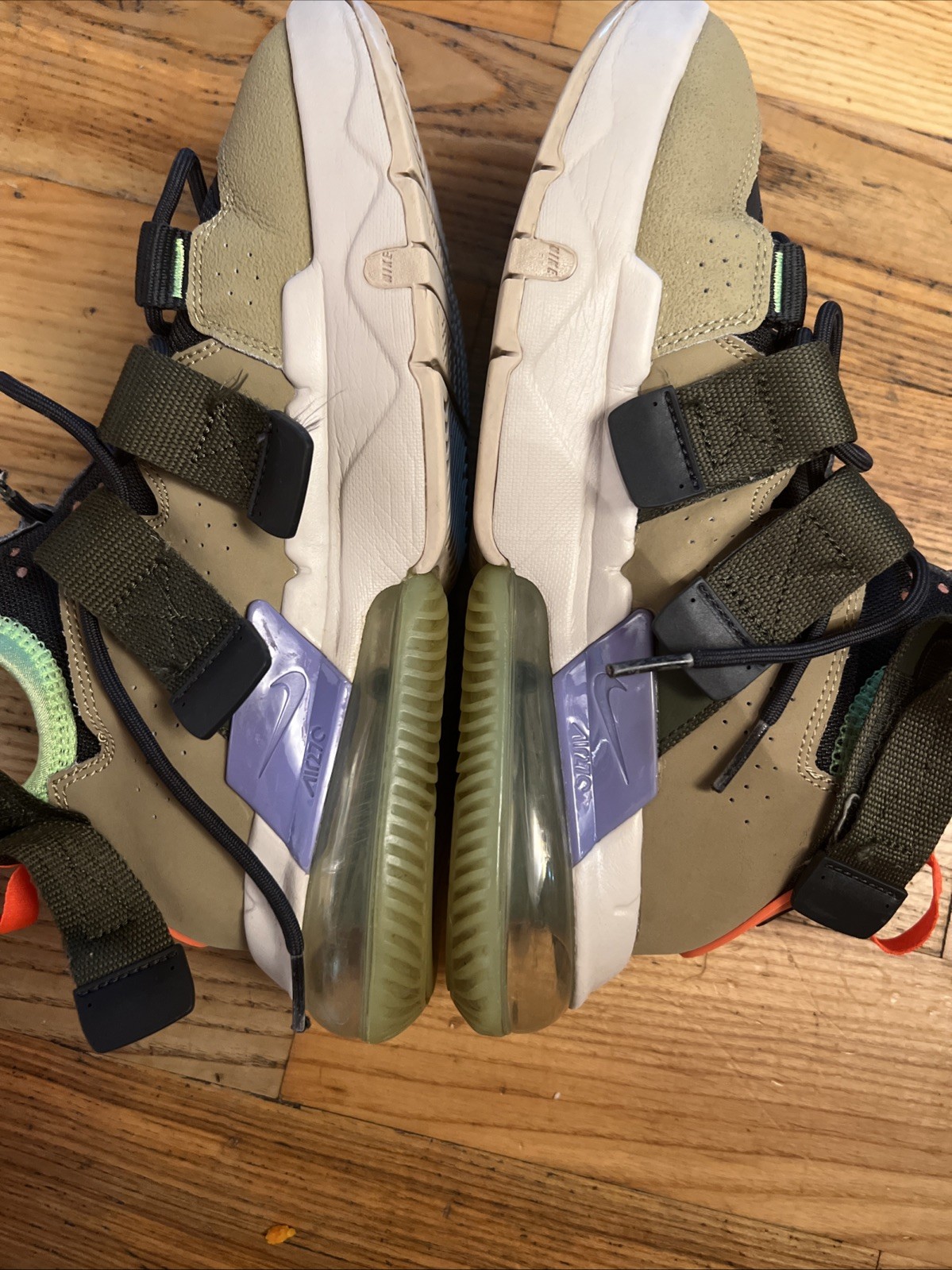 Nike Air Max 270 Bowfin Khaki Olive Black Orange US 7 Men EUR 40 Trail AQ8764